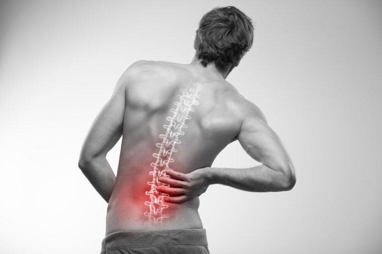 Chronic back pain — lumbar spine pain illustration
