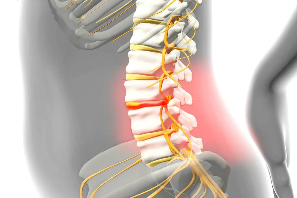 Slip disc — herniated lumbar disc illustration