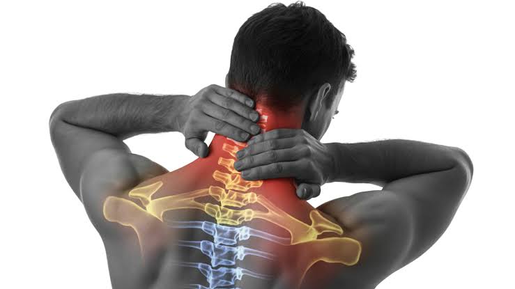 Neck pain — cervical spine strain illustration